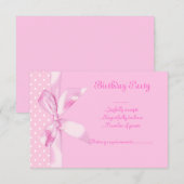 RSVP Roze gebogen boogherschikking Kaart (Voorkant / Achterkant)