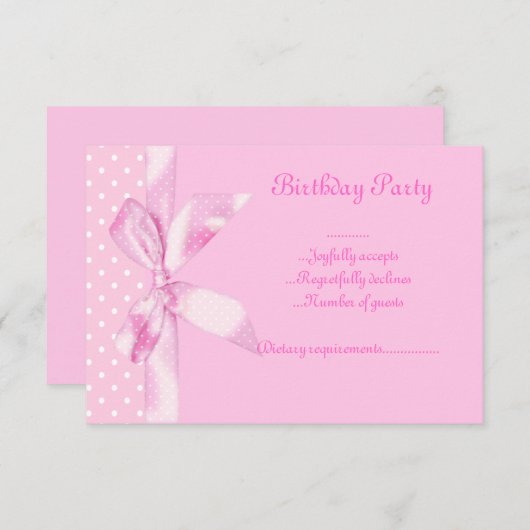 RSVP Roze gebogen boogherschikking Kaart (Voorkant / Achterkant)