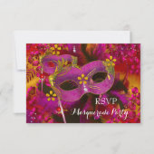 RSVP Roze Goud Bloemmasker Maskerade Party (Voorkant)