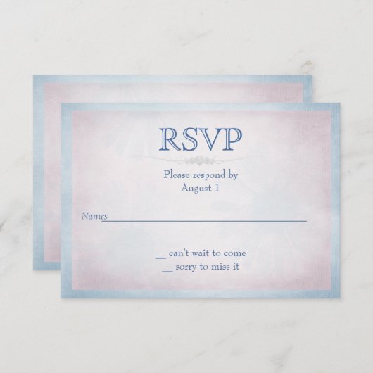 RSVP roze met blauwe rand (Voorkant / Achterkant)