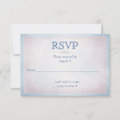RSVP roze met blauwe rand Kaartje (Voorkant)