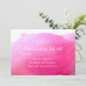 RSVP roze moderne waterverf RSVP Kaart (Staand voorkant)