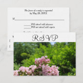 RSVP Roze Mountain Laurel Bloemen Kaartje (Voorkant / Achterkant)