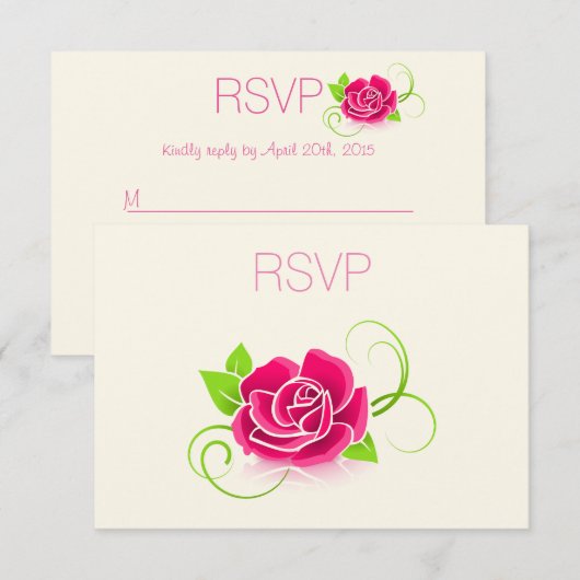 RSVP Roze roze illustratie (Voorkant / Achterkant)
