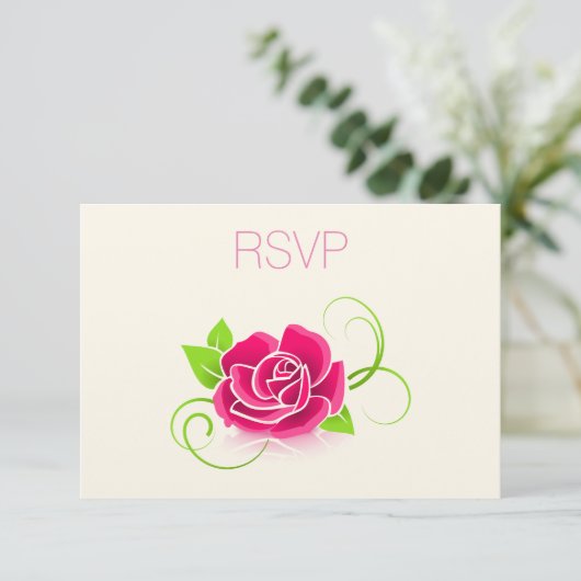 RSVP Roze roze illustratie (Staand voorkant)