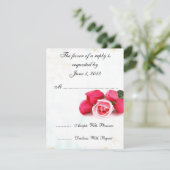 RSVP roze rozen trouwkaarten Kaartje (Staand voorkant)