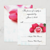 RSVP roze rozen trouwkaarten Kaartje (Voorkant / Achterkant)