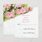 RSVP roze rozen trouwkaarten Kaartje (Voorkant / Achterkant)