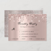 RSVP Roze Trouw Glitter Bruidsfeest Drips (Voorkant / Achterkant)