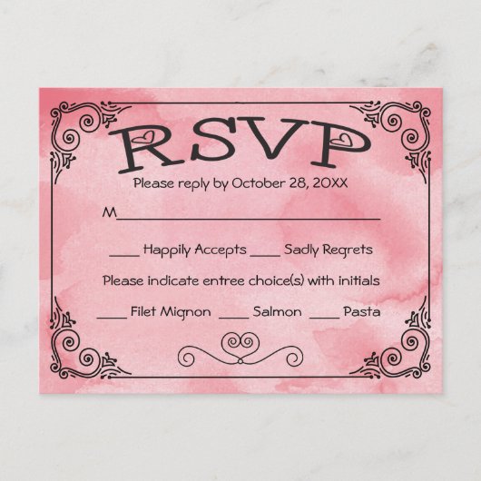 RSVP Roze & Wit Hart Handen van Liefde - Menu (Voorkant)