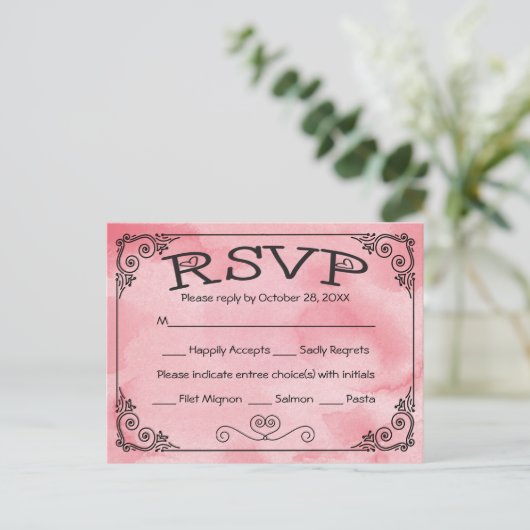 RSVP Roze & Wit Hart Handen van Liefde - Menu (Staand voorkant)