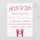 RSVP Roze & Wit Hart Handen van Liefde - Menu (Voorkant)