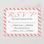 RSVP Roze & Witte Streep Huwelijk / Feest Uitnodiging Briefkaart (Voorkant)
