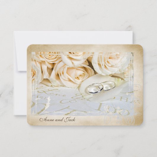 RSVP rozen en ringen Hernieuwde beloften-ceremonie Kaart (Voorkant)