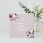 *~* RSVP Rozen Floral Burgandy AR15 + WEDDING Kaart (Staand voorkant)