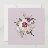 *~* RSVP Rozen Floral Burgandy AR15 + WEDDING Kaart (Achterkant)