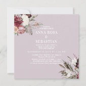 *~* RSVP Rozen Floral Burgandy AR15 + WEDDING Kaart (Voorkant)