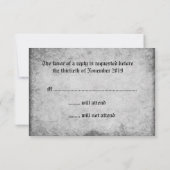 RSVP: Rozen in de vorm van een rode ridderriem RSVP Kaartje (Achterkant)