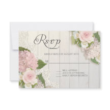 RSVP Rozen Roze hydrangea Lace Wooden Floral