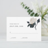 RSVP RSVP Black and White Roses Wedding (Staand voorkant)