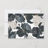 RSVP RSVP Black and White Roses Wedding Kaartje (Achterkant)