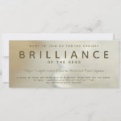 RSVP RSVP Rashell Cruise Ship Boarding Pass Weddin Kaart (Achterkant)