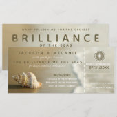 RSVP RSVP Rashell Cruise Ship Boarding Pass Weddin Kaart (Voorkant / Achterkant)