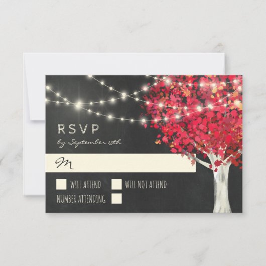 RSVP RSVP Rood Tree & String Lights Autumn Wedding (Voorkant)