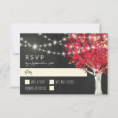 RSVP RSVP Rood Tree & String Lights Autumn Wedding Kaartje (Voorkant)