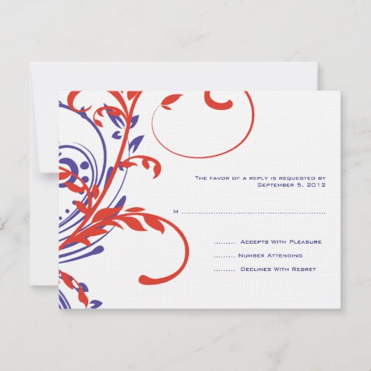 RSVP RSVP Rood, wit, blauw tweekleurig huwelijk (Voorkant)