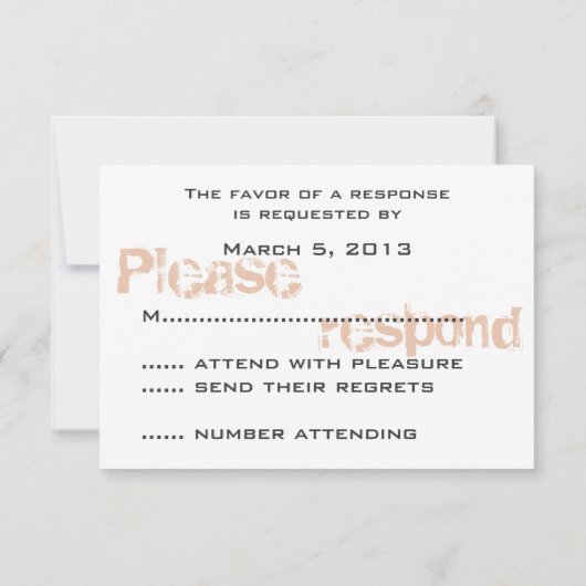 RSVP RSVP RRode Brick Wall Weddenschap (Achterkant)