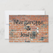 RSVP RSVP RRode  Brick Wall Weddenschap Kaartje (Voorkant)