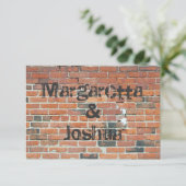 RSVP RSVP RRode  Brick Wall Weddenschap Kaartje (Staand voorkant)