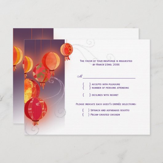 RSVP RSVP UITNODIGING BRIEFKAART (Voorkant / Achterkant)