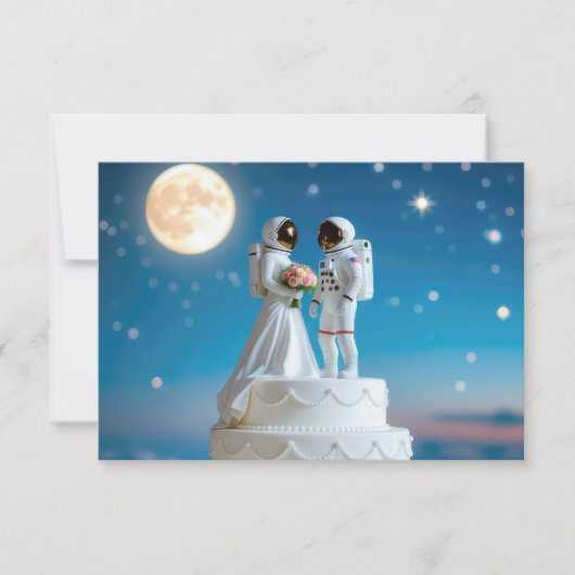 RSVP Ruimtevaarders Op een Trouwtaart (Voorkant)