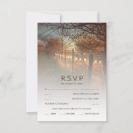 RSVP Rustic Autumn Boerderij Land Fall Wedding RSV Kaartje