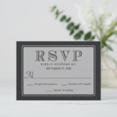 RSVP Rustic Black Burlap Wedding Reply (Staand voorkant)