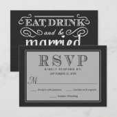 RSVP Rustic Black Burlap Wedding Reply (Voorkant / Achterkant)