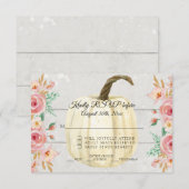 RSVP Rustic Blush Pink Floral White Pumpkin Wooden Kaart (Voorkant / Achterkant)