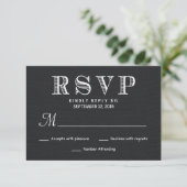 RSVP Rustic Burlap Wedding Reply - Black (Staand voorkant)
