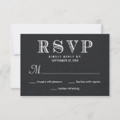 RSVP Rustic Burlap Wedding Reply - Black Kaartje (Voorkant)