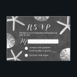 RSVP Rustic Chalkboard Beach Wedding RSVP<br><div class="desc">Chalkboard Seashells Beach Wedding RSVP/Response Card.</div>