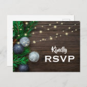 RSVP Rustic Chic Corporate Kerstparty Uitnodiging Briefkaart (Voorkant / Achterkant)