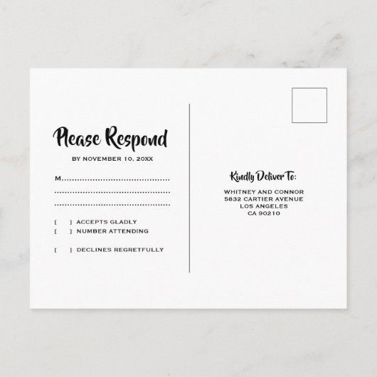 RSVP Rustic Chic Corporate Kerstparty Uitnodiging Briefkaart (Achterkant)