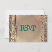 RSVP Rustic Country  Paper Blauwgroen Wedding (Achterkant)