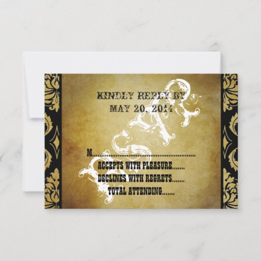 RSVP Rustic Country Wedding Kaartje (Voorkant)