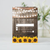 RSVP Rustic Country Wedding | Zonnebloemverlichtin (Staand voorkant)