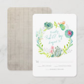 RSVP Rustic Desert Cactus Flower Wood Waterverf (Voorkant / Achterkant)
