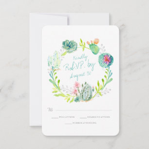 Rsvp Rustic Desert Cactus Flower Wood Waterverf