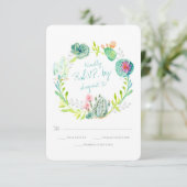 RSVP Rustic Desert Cactus Flower Wood Waterverf Kaartje (Staand voorkant)